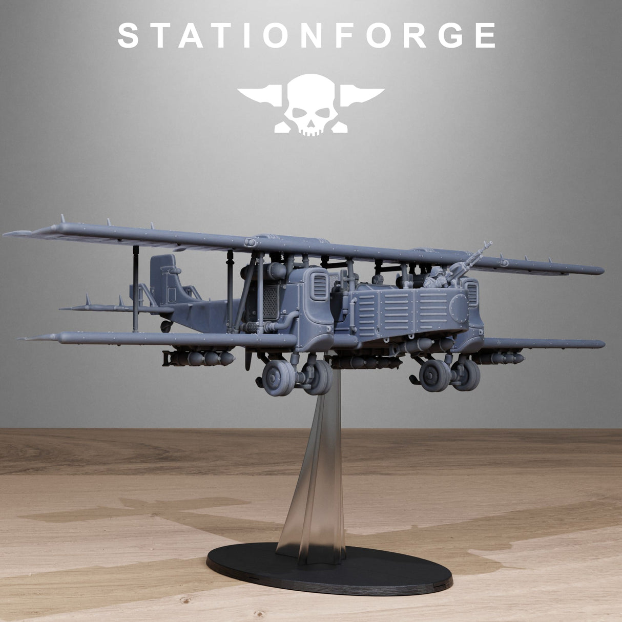 Tabletop Terrain Miniature Grimguard Iron Biplane