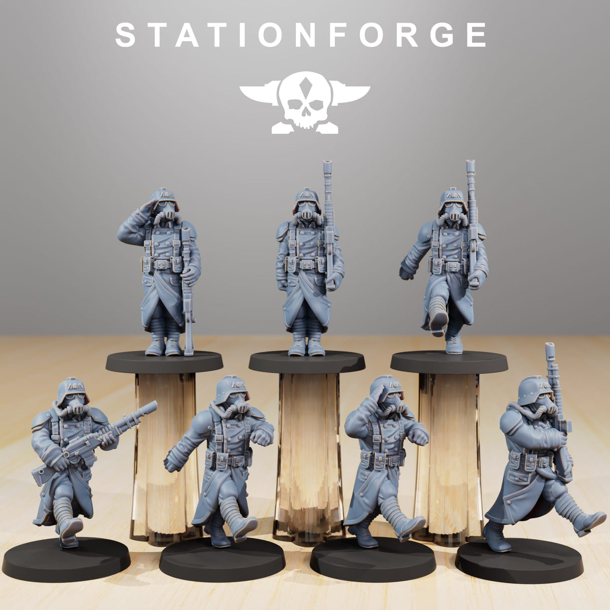 Tabletop Terrain Miniature Grimguard Marching Poses