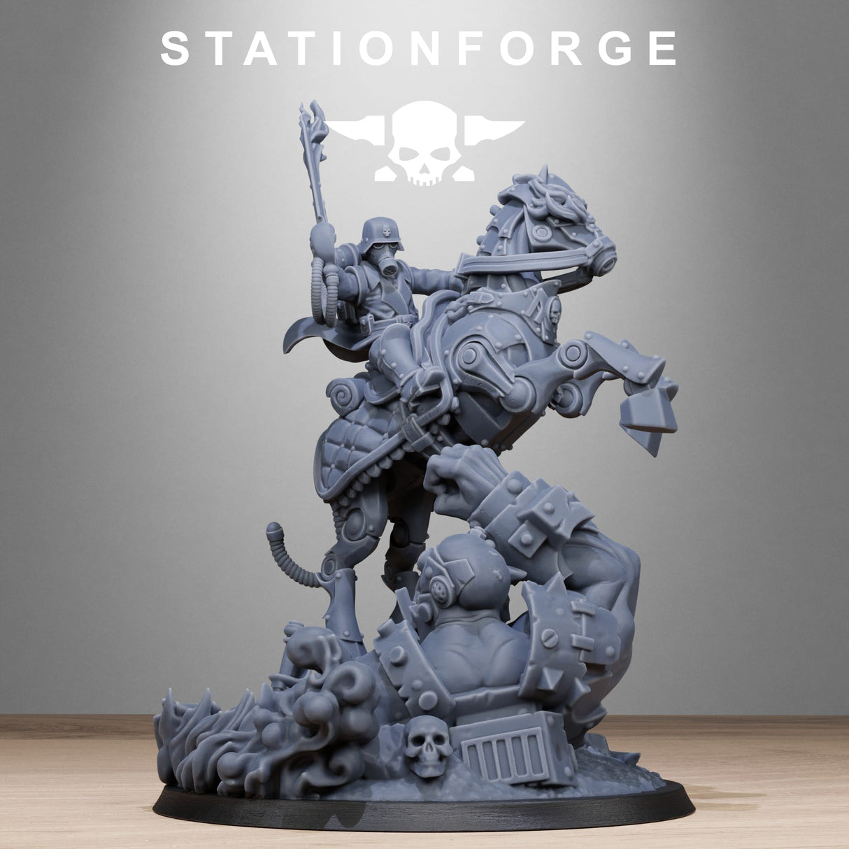 Tabletop Terrain Miniature GrimGuard Officer Horseman