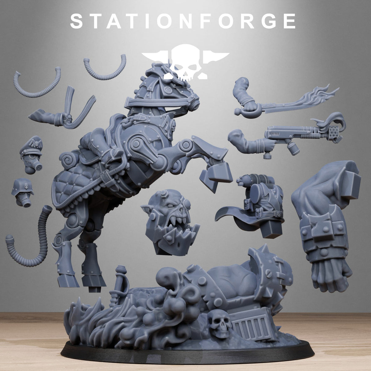 Tabletop Terrain Miniature GrimGuard Officer Horseman