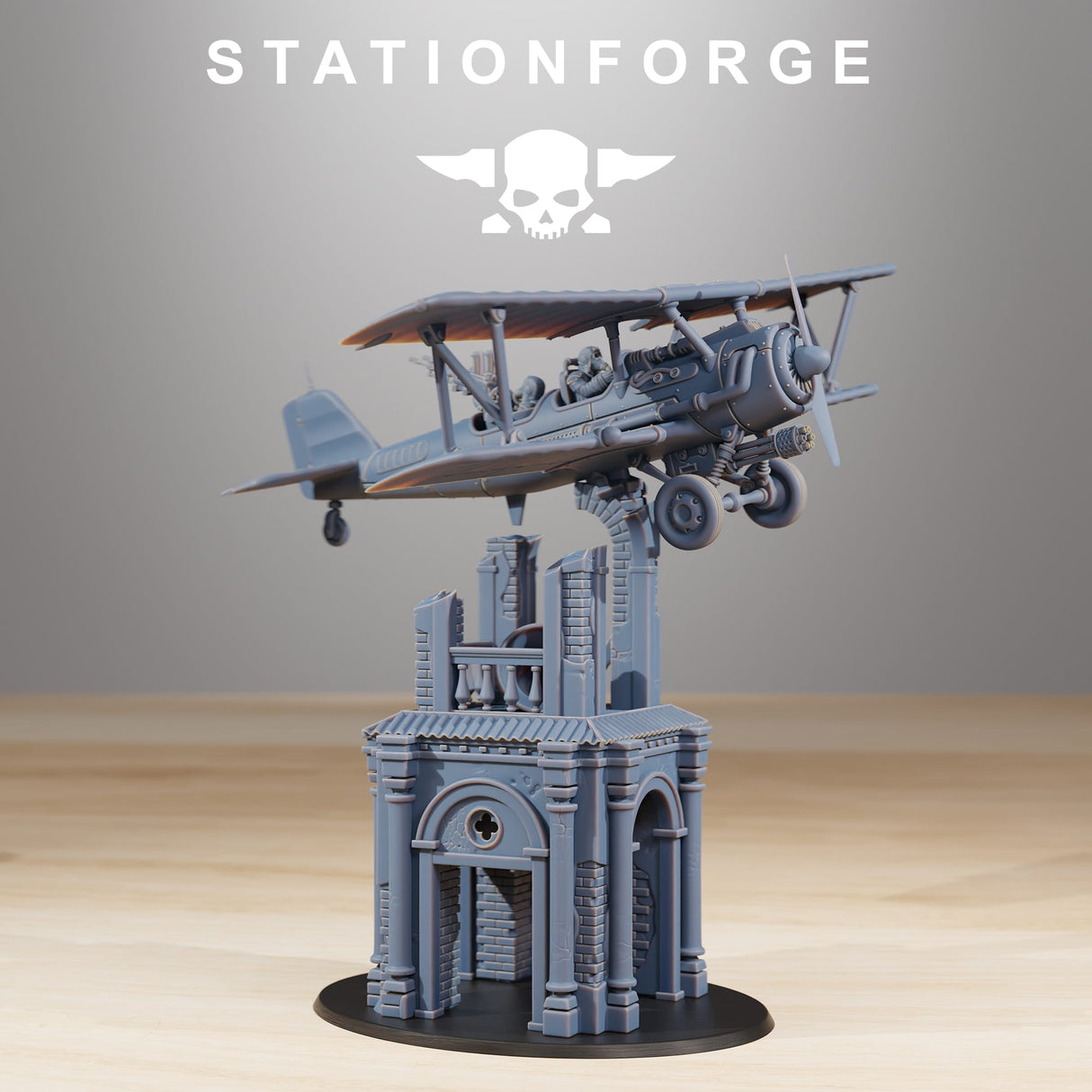 Tabletop Terrain Miniature GrimGuard SF-14A Biplane