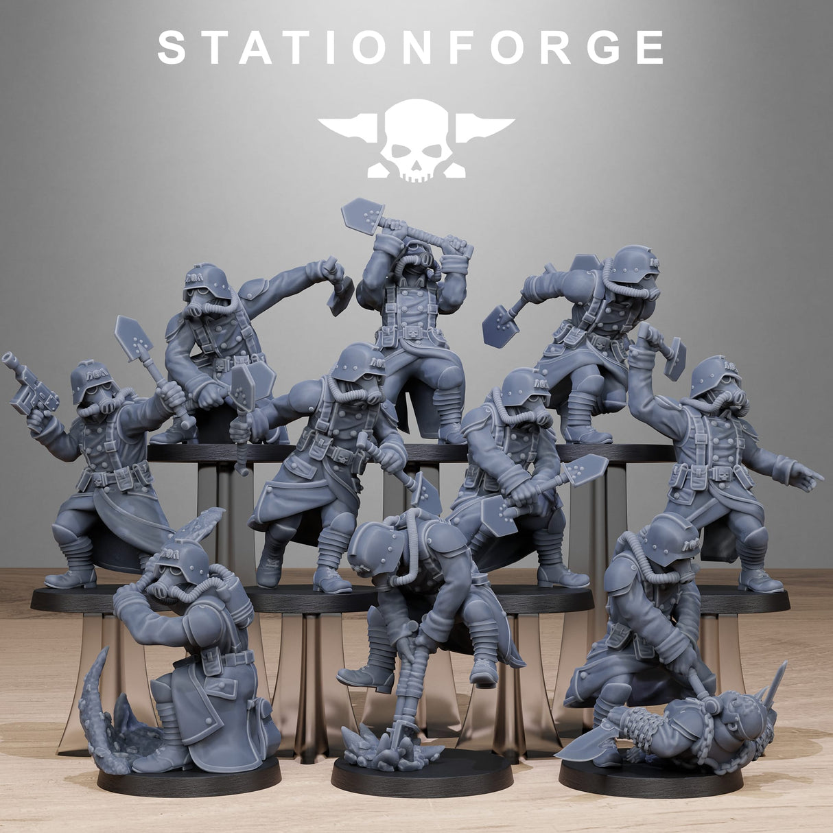 Tabletop Terrain Miniature GrimGuard Shovel Fighter