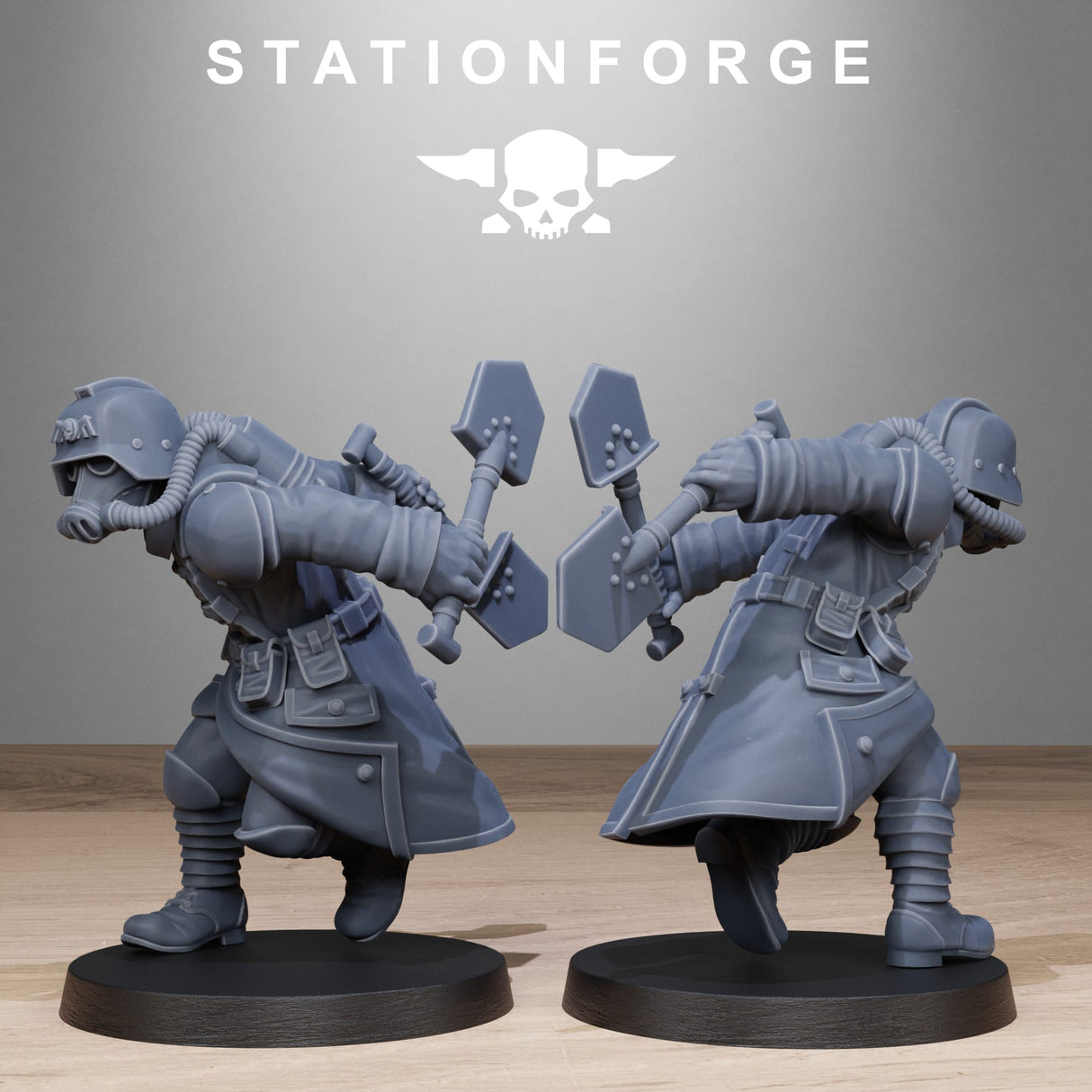 Tabletop Terrain Miniature GrimGuard Shovel Fighter