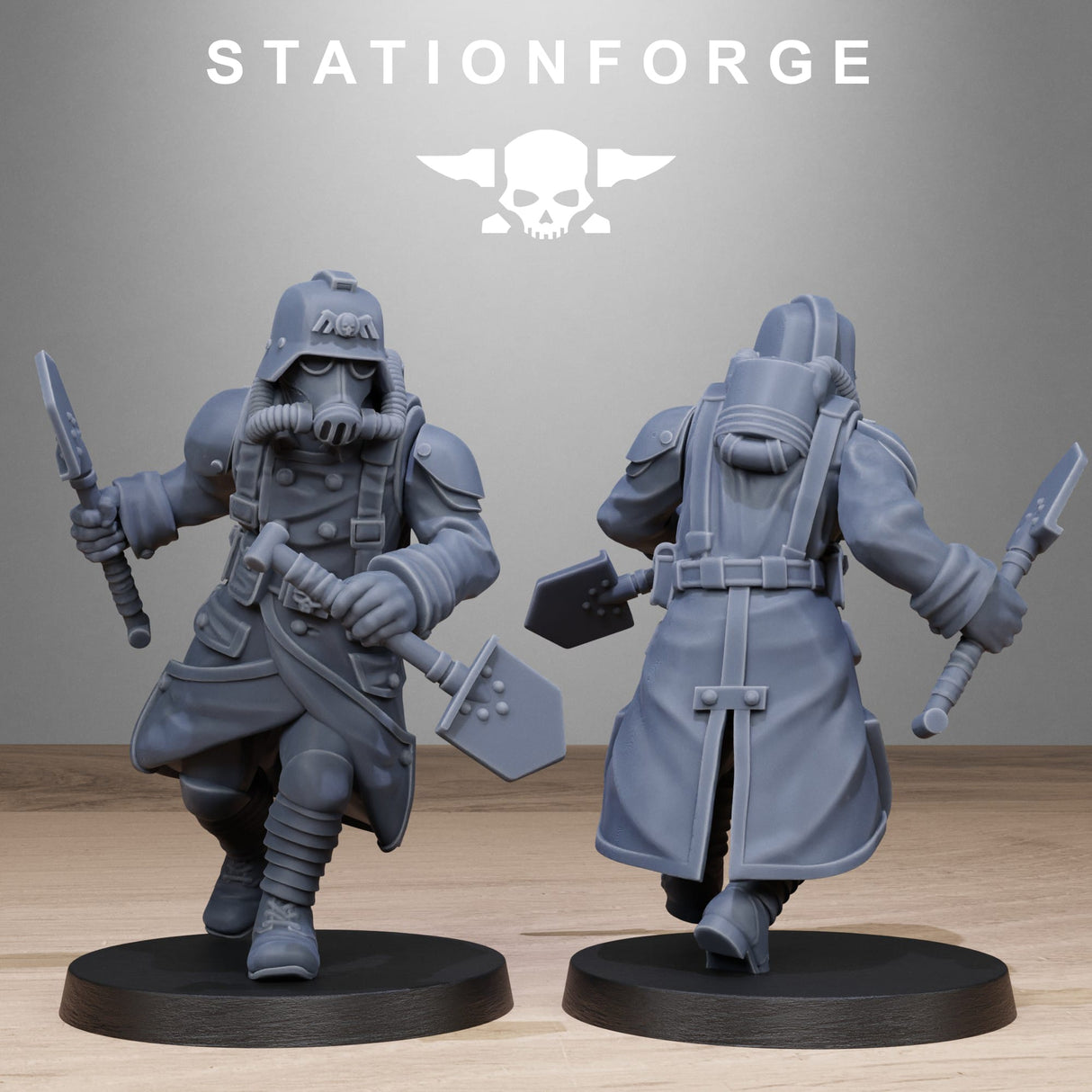 Tabletop Terrain Miniature GrimGuard Shovel Fighter