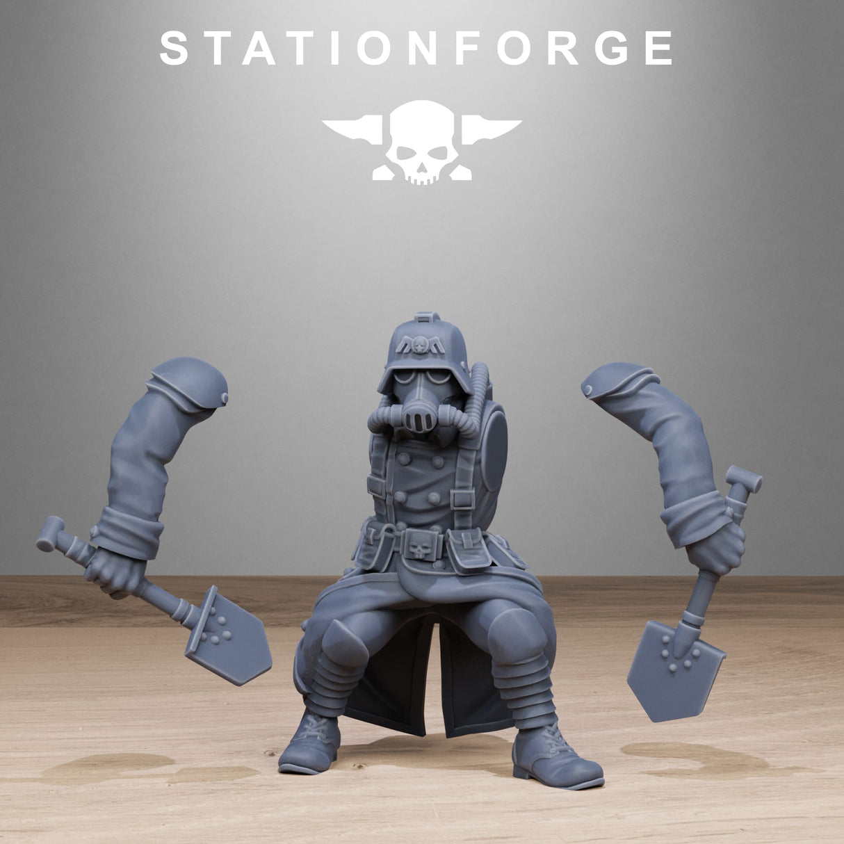 Tabletop Terrain Miniature GrimGuard Shovel Fighter