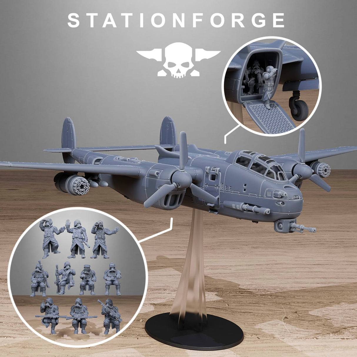 Tabletop Terrain Miniature Grimguard Vulture Plane