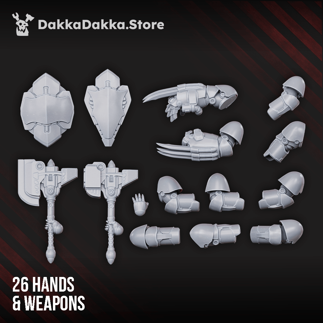 Tabletop Terrain Miniature Heavy Knights of the Golden Pavise (build kit) - Destroyer Armored Space Assault Squad of Citadel Vanguard