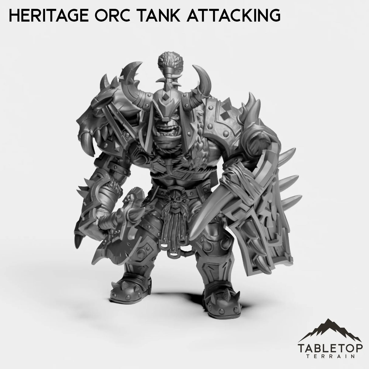 Tabletop Terrain Miniature Heritage Orc Tank Attacking Heritage Orc Tank