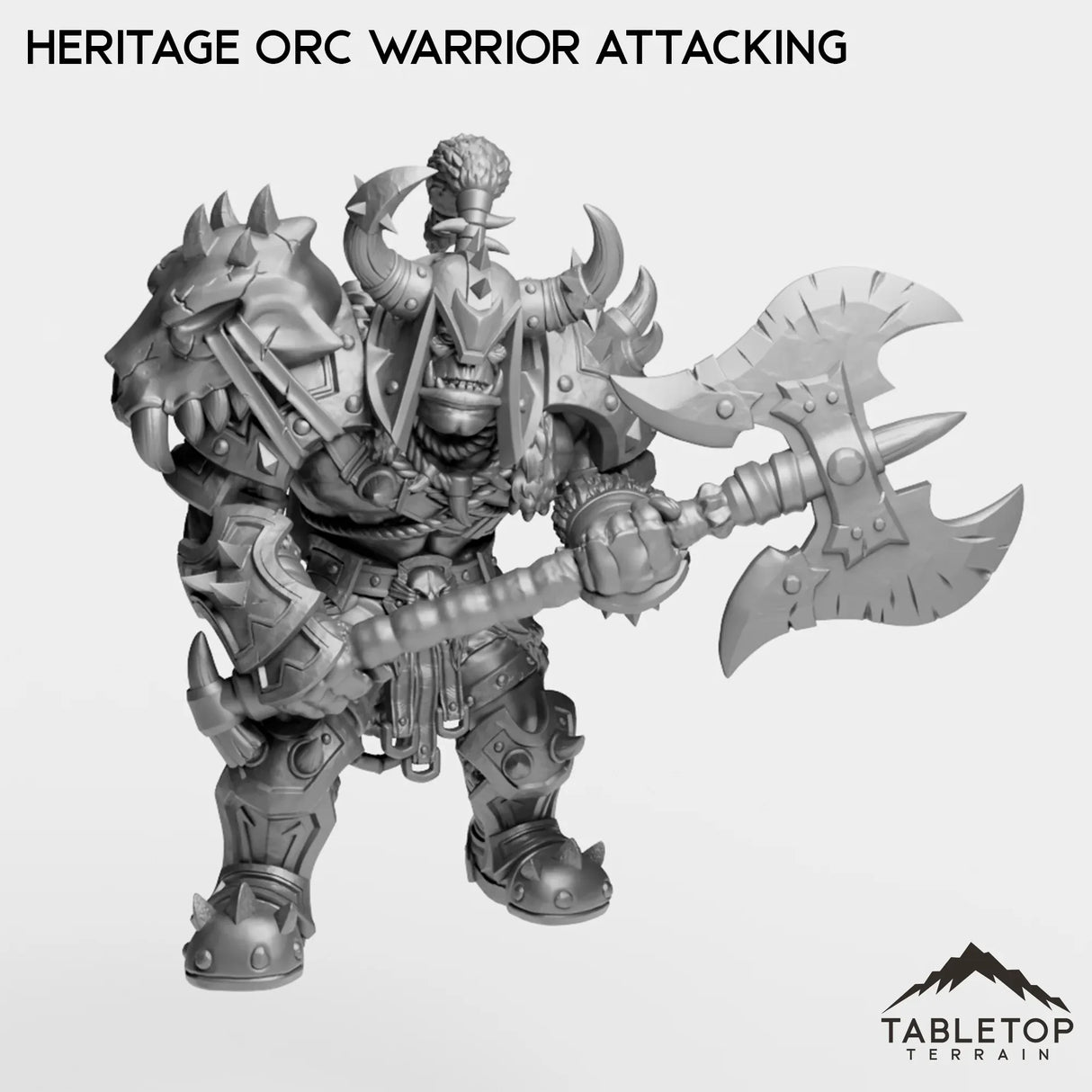 Tabletop Terrain Miniature Heritage Orc Warrior Attacking Heritage Orc Warrior