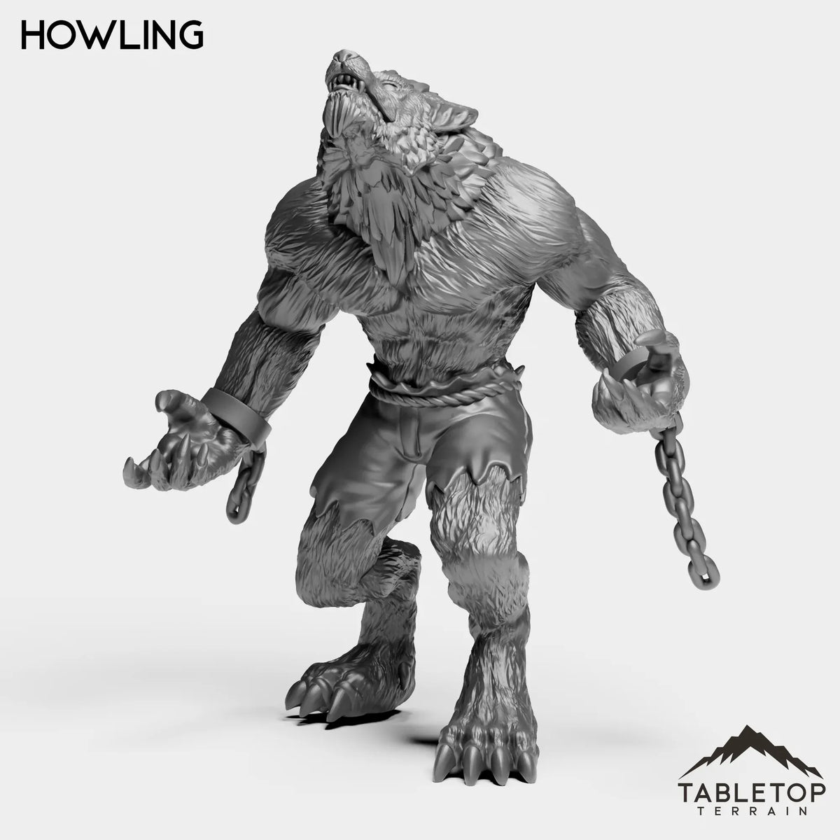 Tabletop Terrain Miniature Howling Werewolf Feral