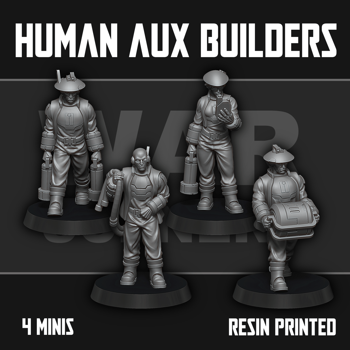 Tabletop Terrain Miniature Human Auxiliary Builders