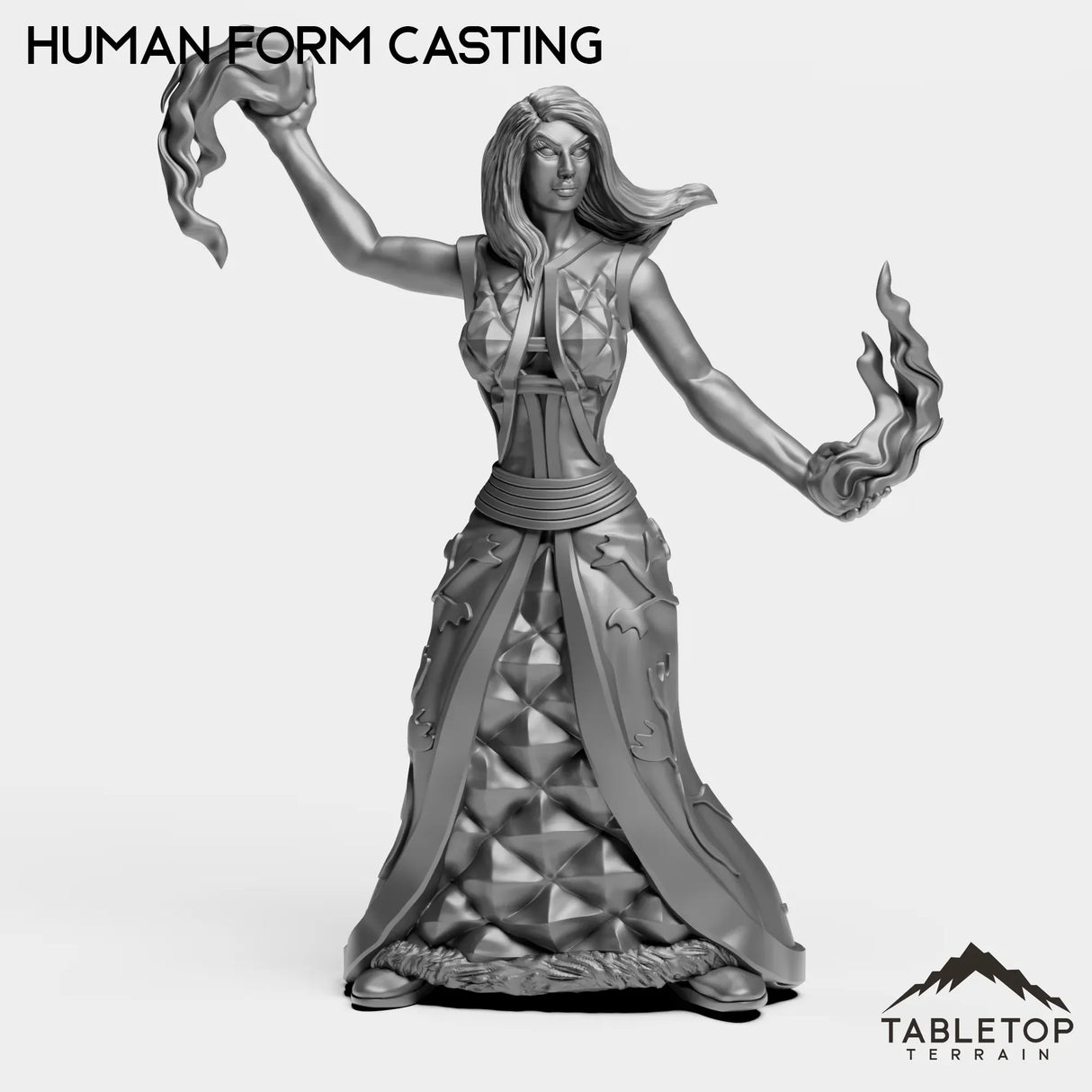 Tabletop Terrain Miniature Human Form Casting Mighty Dragon