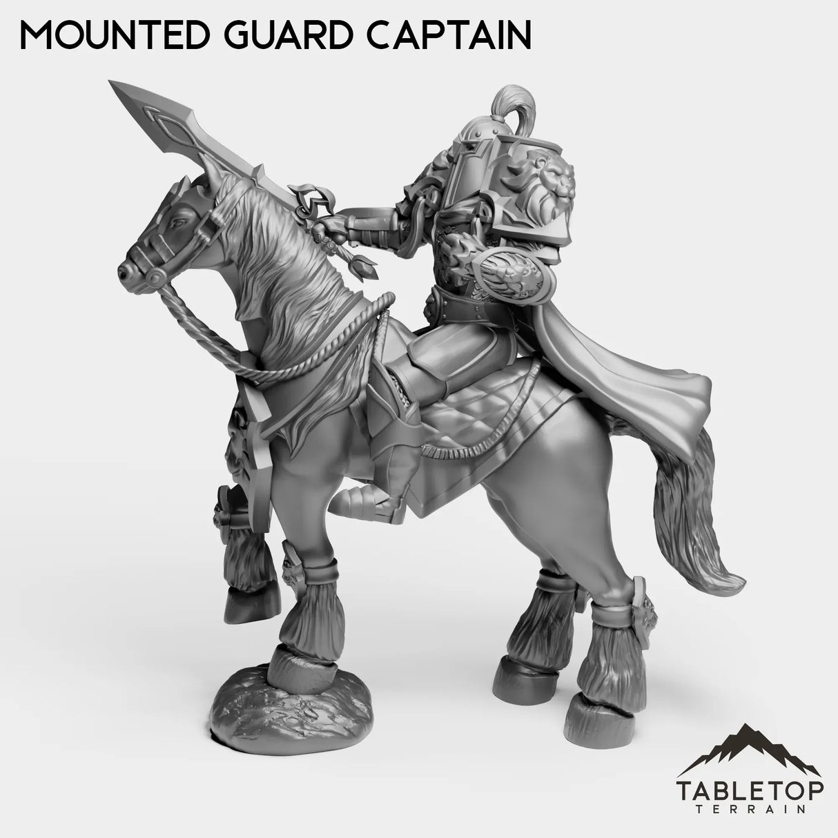 Tabletop Terrain Miniature Human Mounted Guard Captain