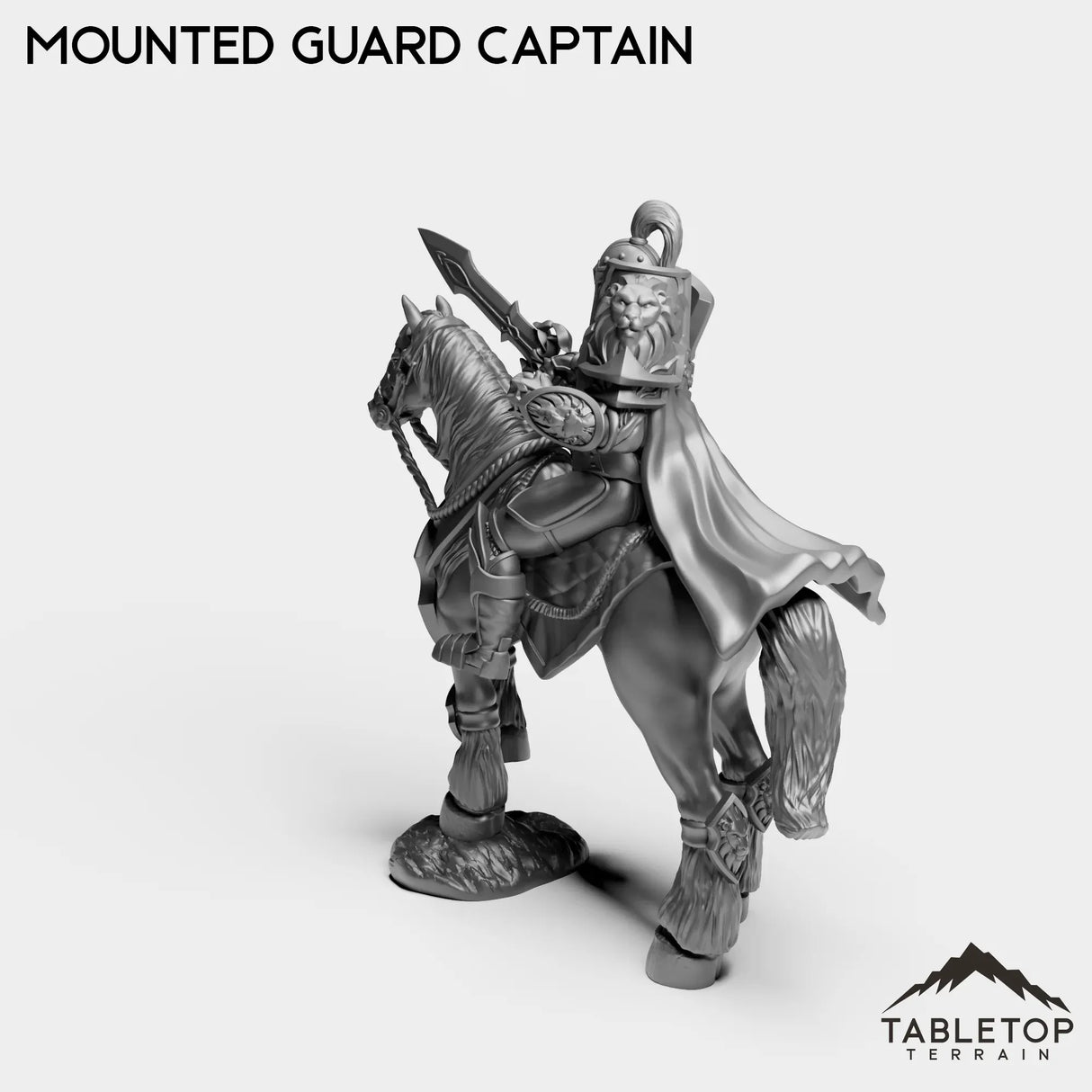 Tabletop Terrain Miniature Human Mounted Guard Captain