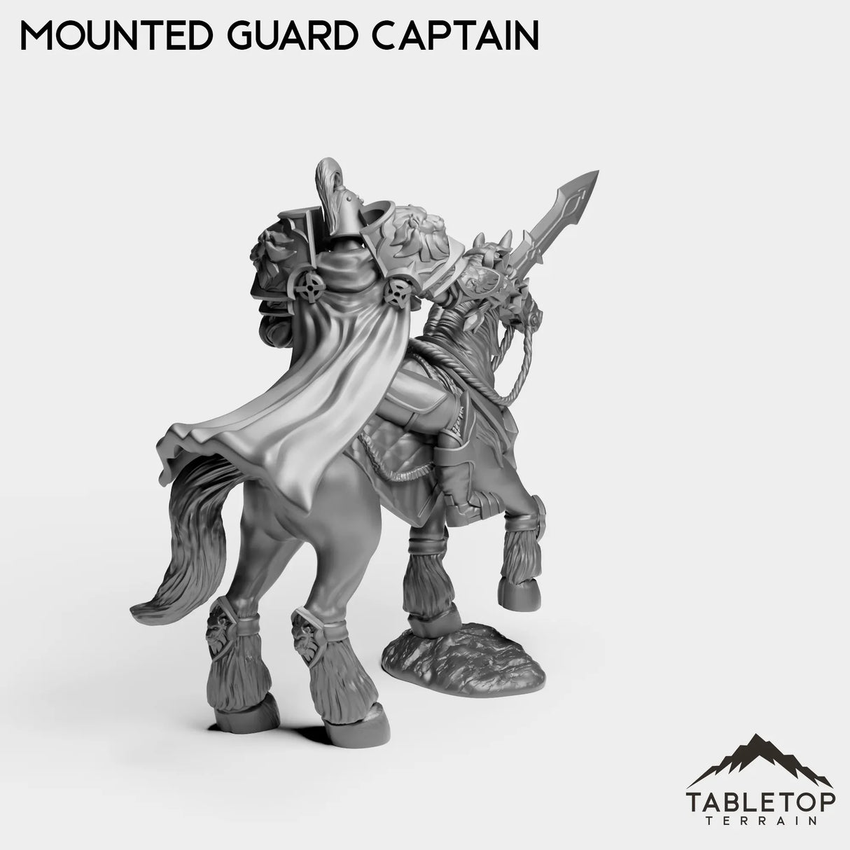 Tabletop Terrain Miniature Human Mounted Guard Captain