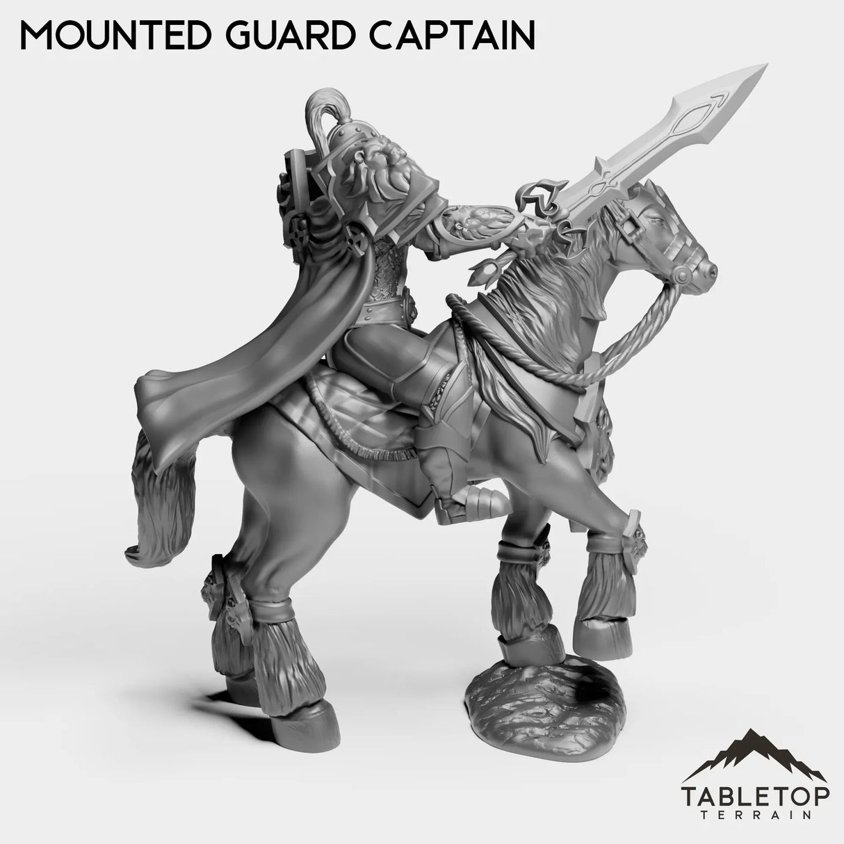 Tabletop Terrain Miniature Human Mounted Guard Captain