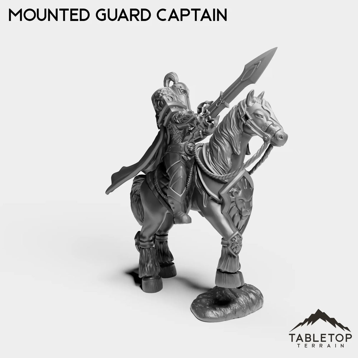 Tabletop Terrain Miniature Human Mounted Guard Captain
