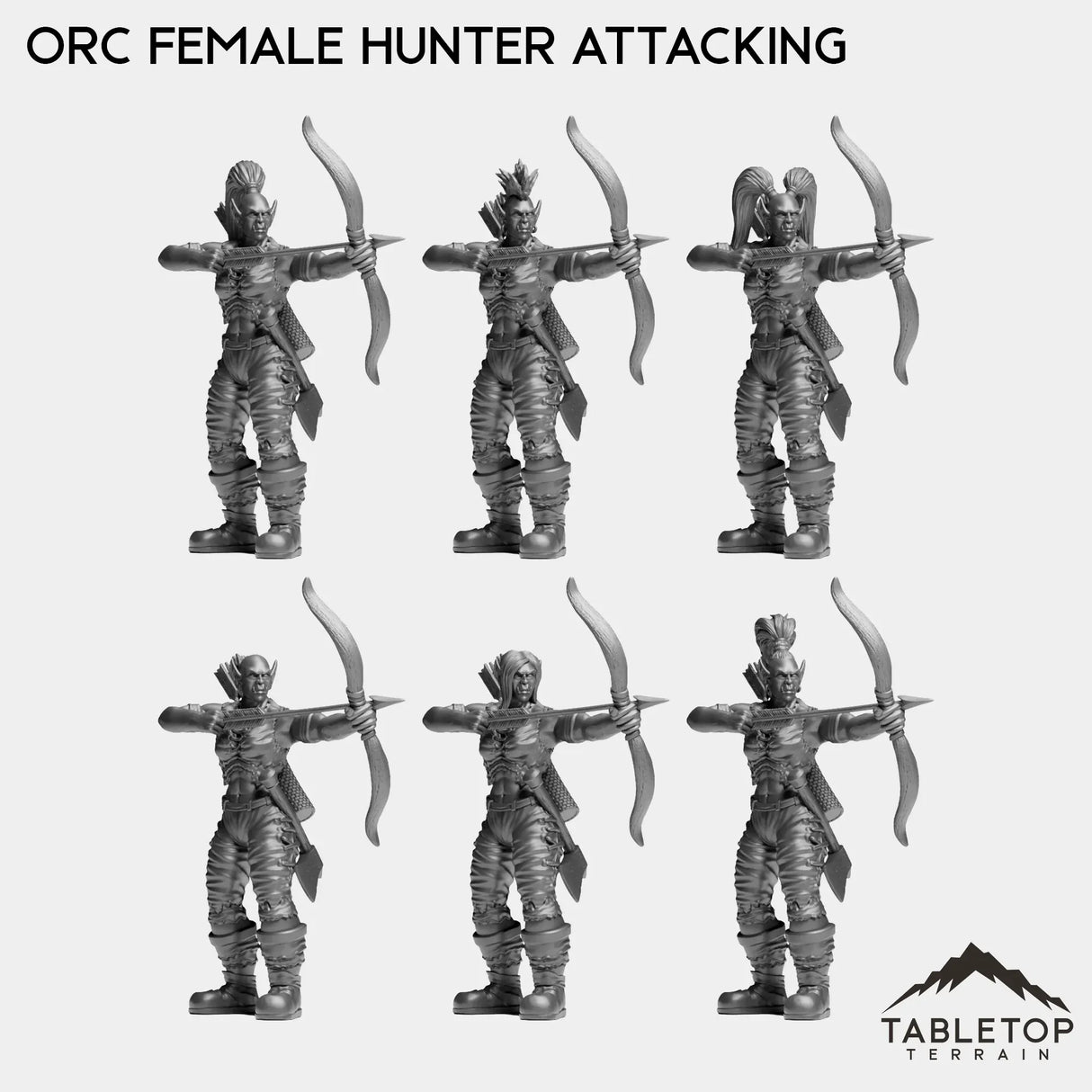 Tabletop Terrain Miniature Hunter Attacking Orc Female Starters