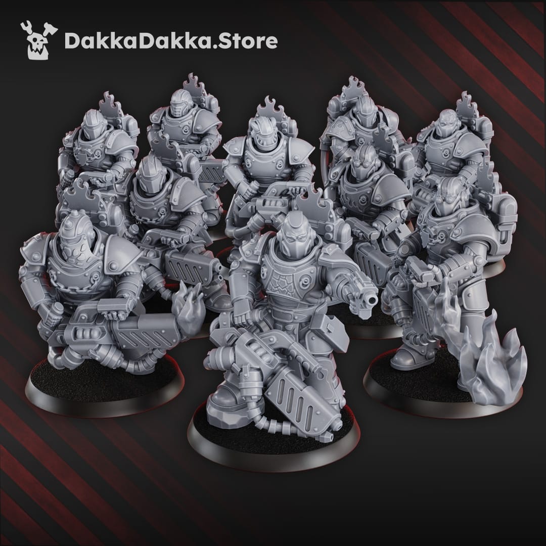 Tabletop Terrain Miniature Ignisaurus Clan Team Ignitium (x10) - Prime Armored Fire Squad of Space Knights