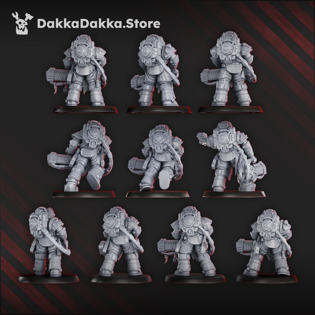 Tabletop Terrain Miniature Ignisaurus Clan Team Pulsarum (x10) - Prime Armored Fire Squad of Space Knights