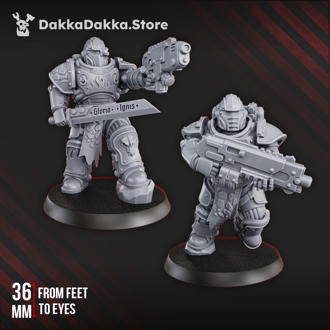 Tabletop Terrain Miniature Ignisaurus Clan Warriors Tactical Squad (x10) - Prime Armored Battleline Unit of Space Knights