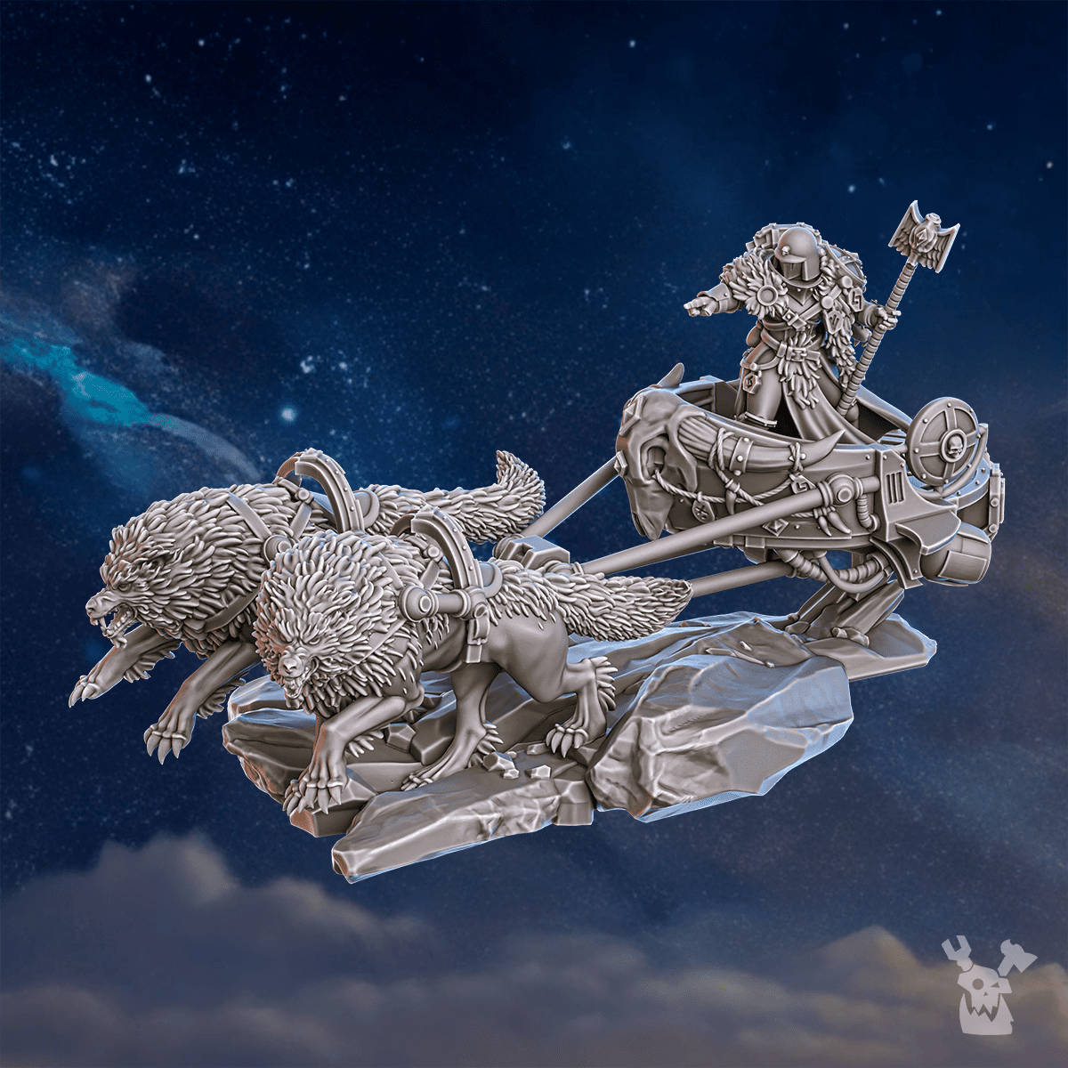 Tabletop Terrain Miniature Jarl Arna on Stormchariot