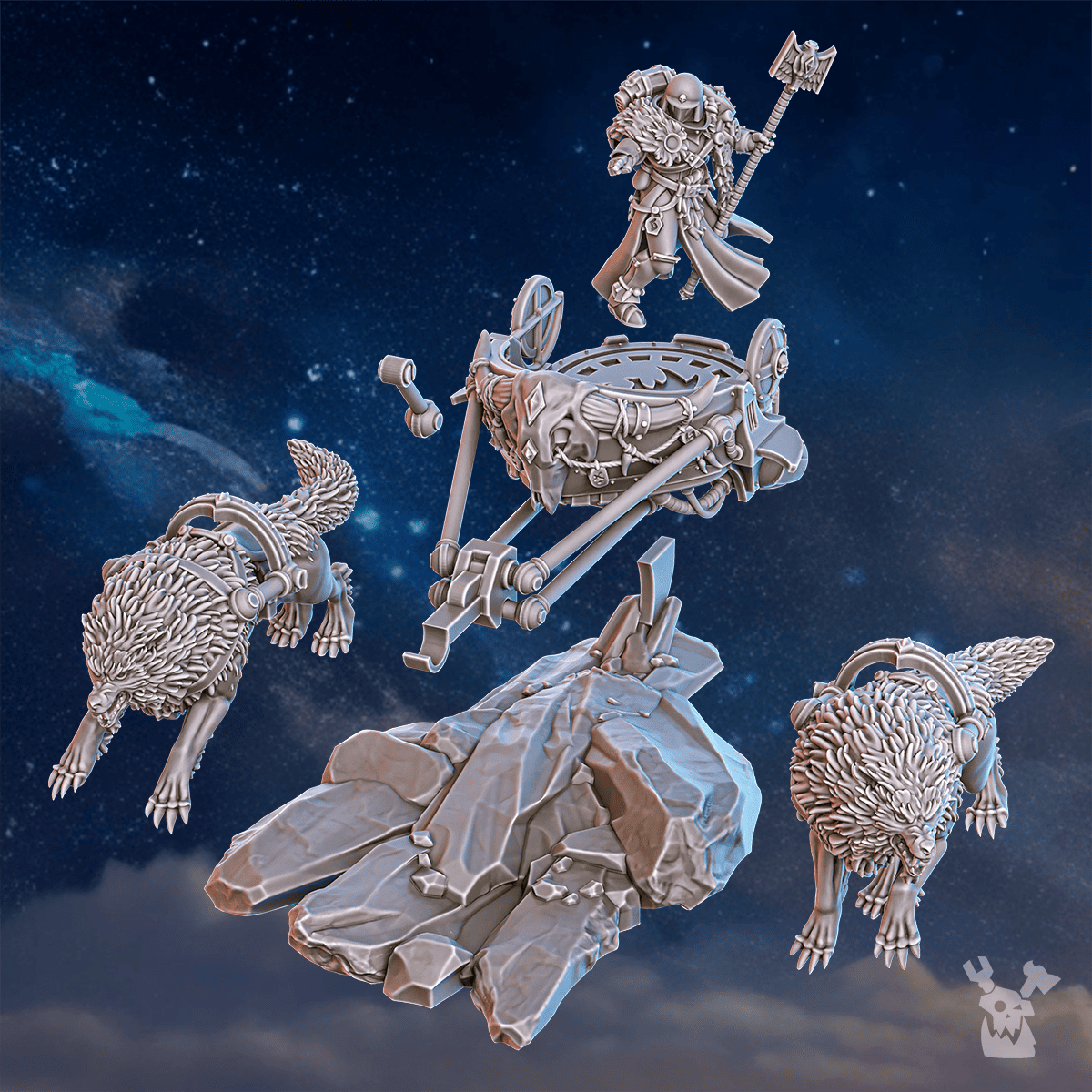 Tabletop Terrain Miniature Jarl Arna on Stormchariot