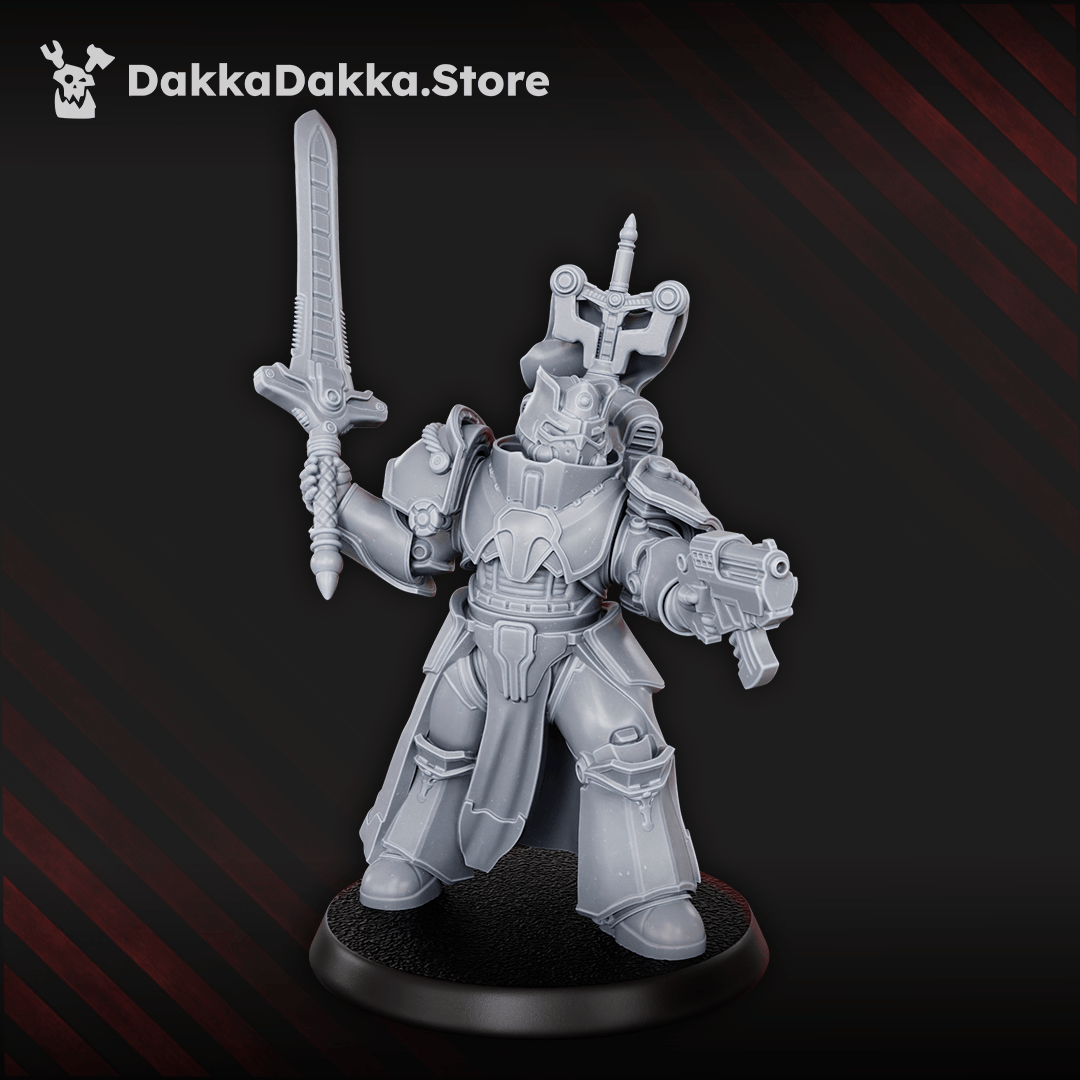 Tabletop Terrain Miniature Knight-Commander Henry The Stronghold - Prime Armored Space Captain of Citadel Vanguard