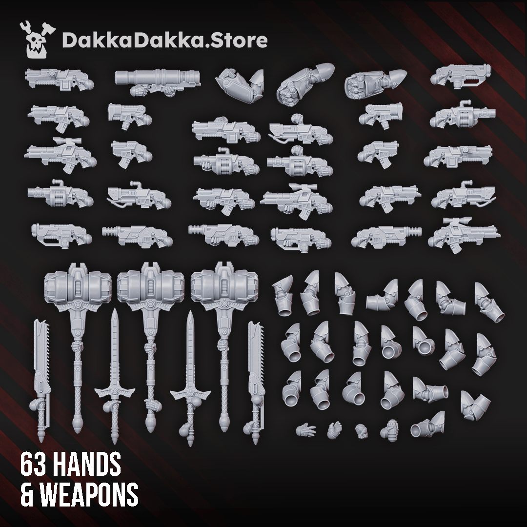 Tabletop Terrain Miniature Knights of the Great Gates (build kit) - Prime Armored Battleline Squad of Citadel Vanguard