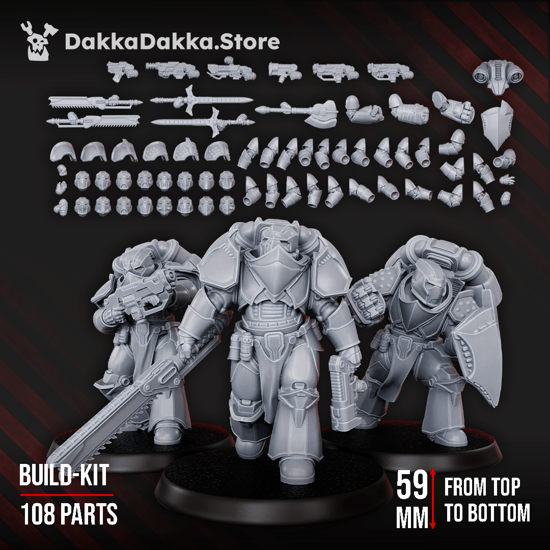 Tabletop Terrain Miniature Knights of the Sky Gates (build kit) - Prime Armored Space Assault Squad of Citadel Vanguard