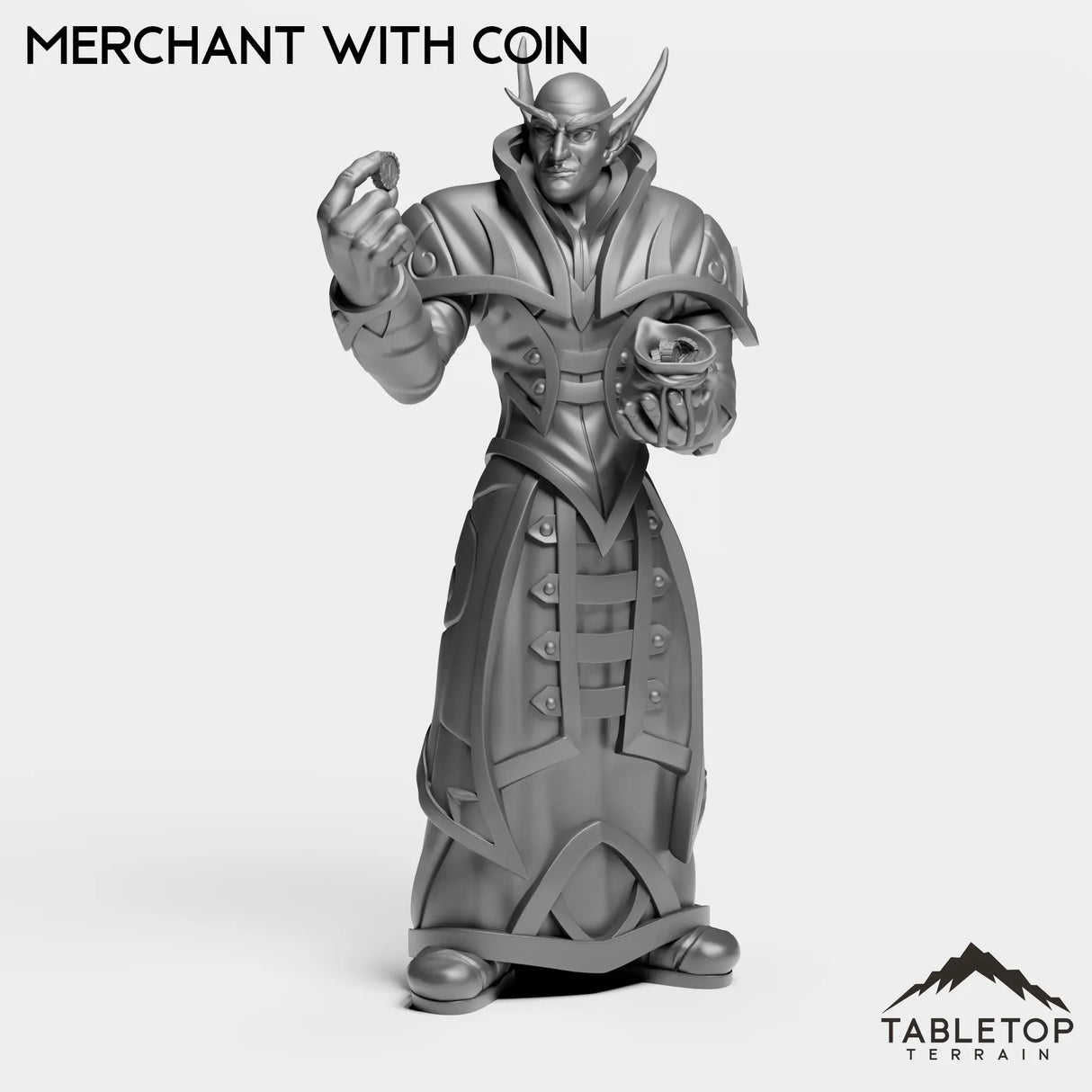Tabletop Terrain Miniature Merchant With Coin Darkness Wine Merchants