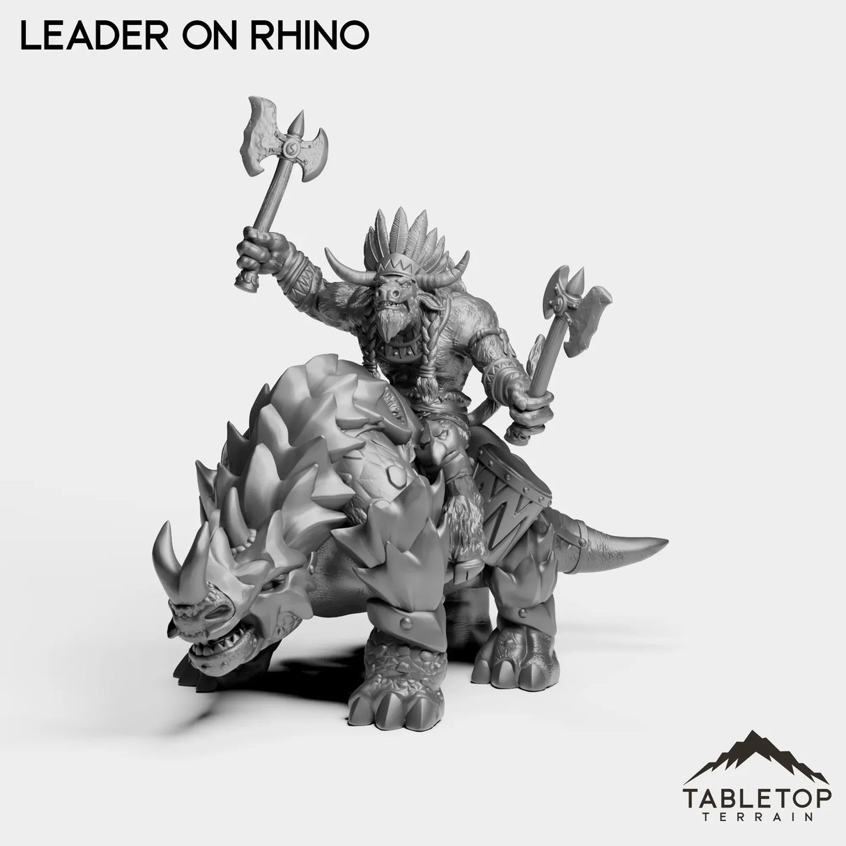 Tabletop Terrain Miniature Minotaur Leader on Rhino