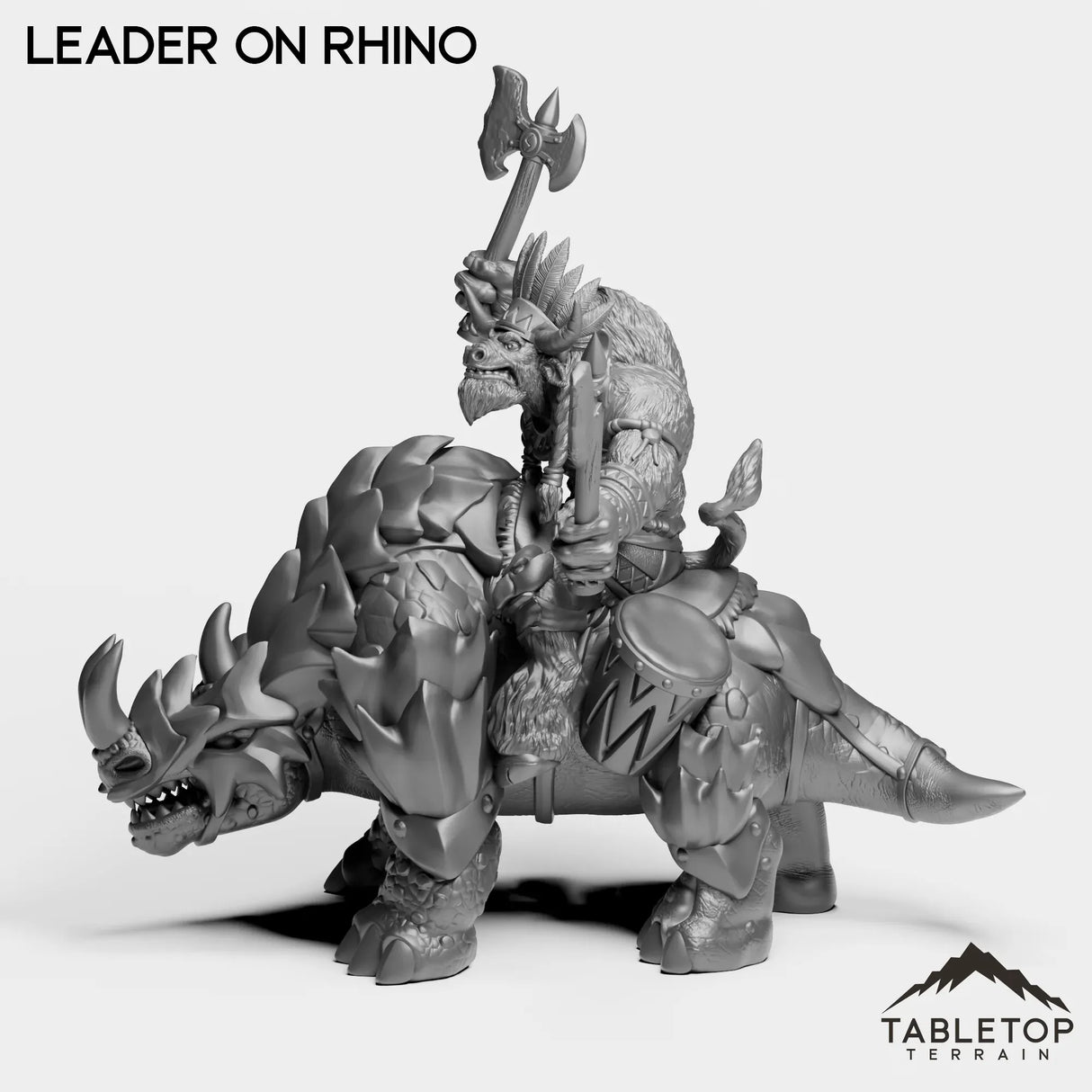 Tabletop Terrain Miniature Minotaur Leader on Rhino