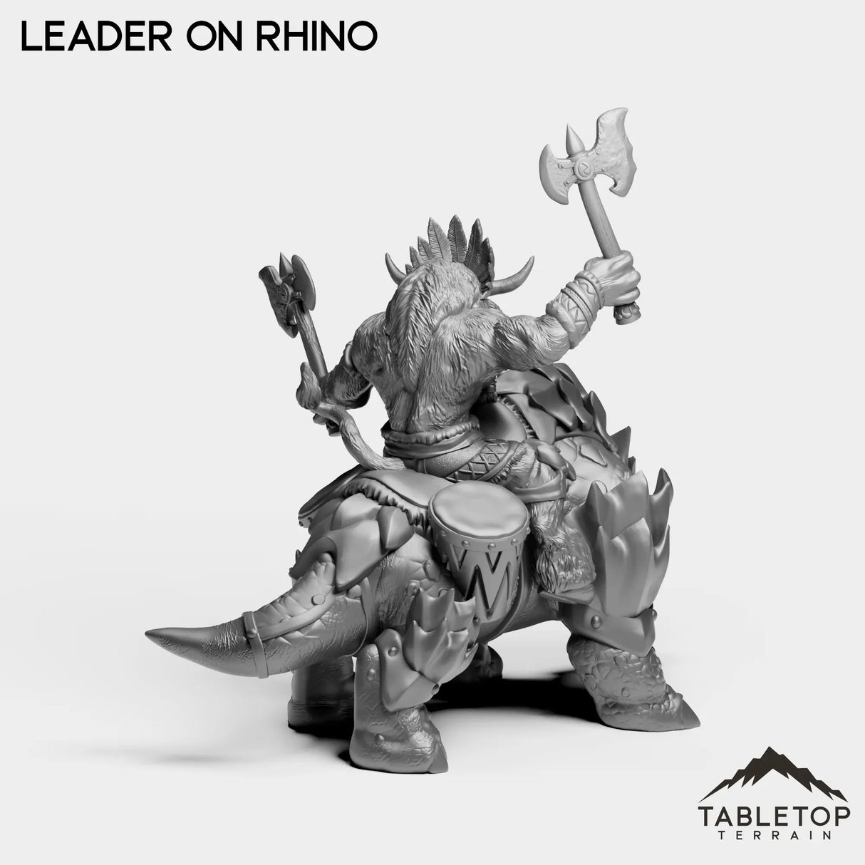 Tabletop Terrain Miniature Minotaur Leader on Rhino