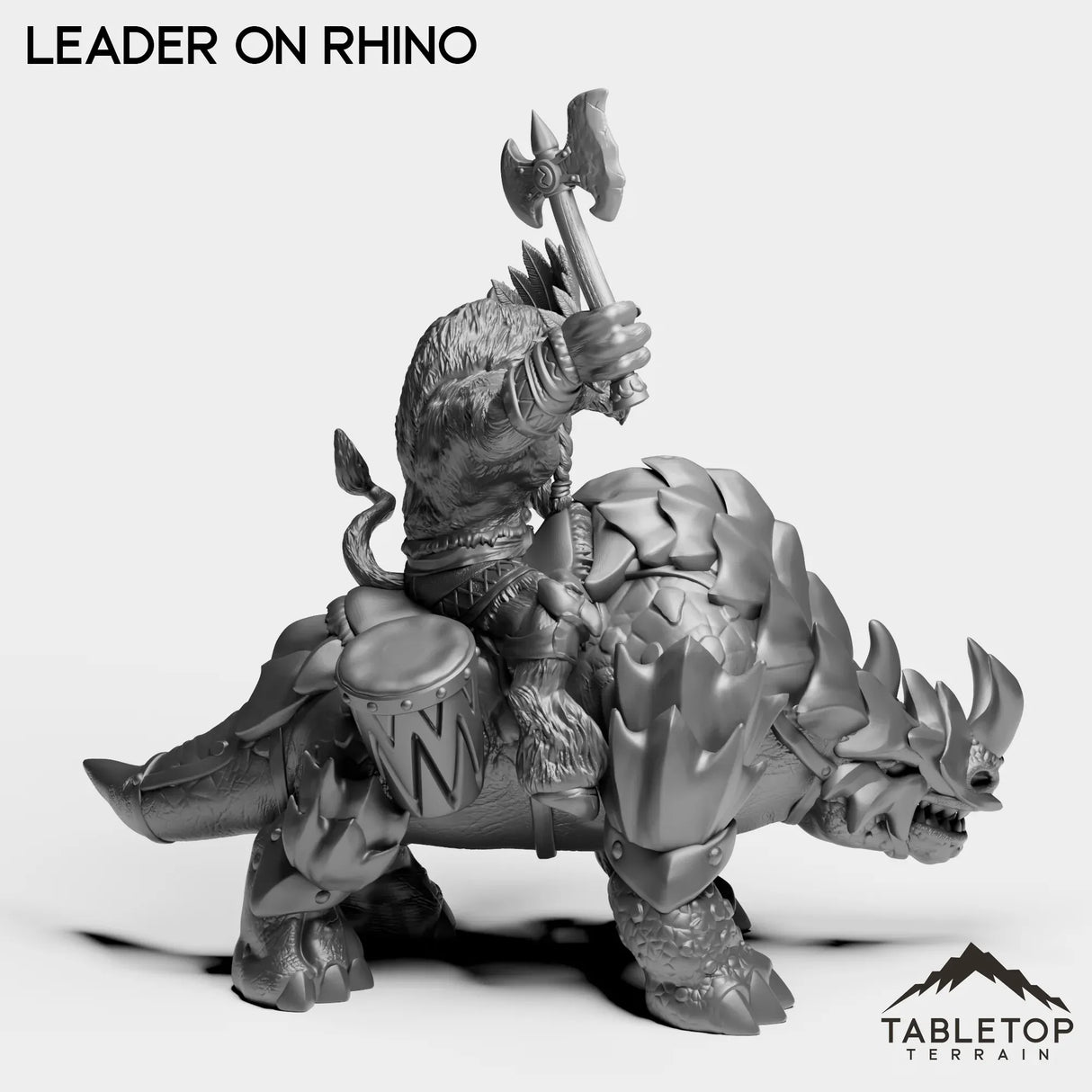 Tabletop Terrain Miniature Minotaur Leader on Rhino