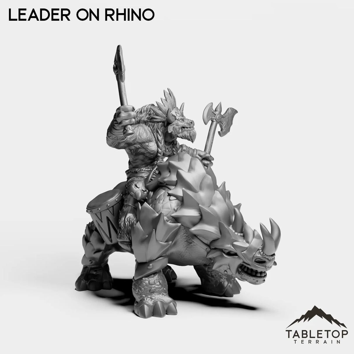 Tabletop Terrain Miniature Minotaur Leader on Rhino