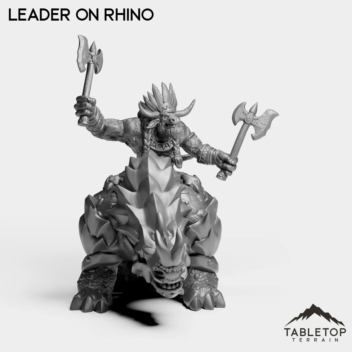 Tabletop Terrain Miniature Minotaur Leader on Rhino