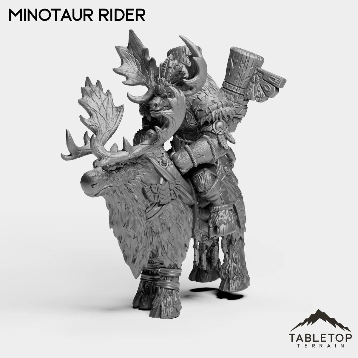 Tabletop Terrain Miniature Mountain Minotaur Rider