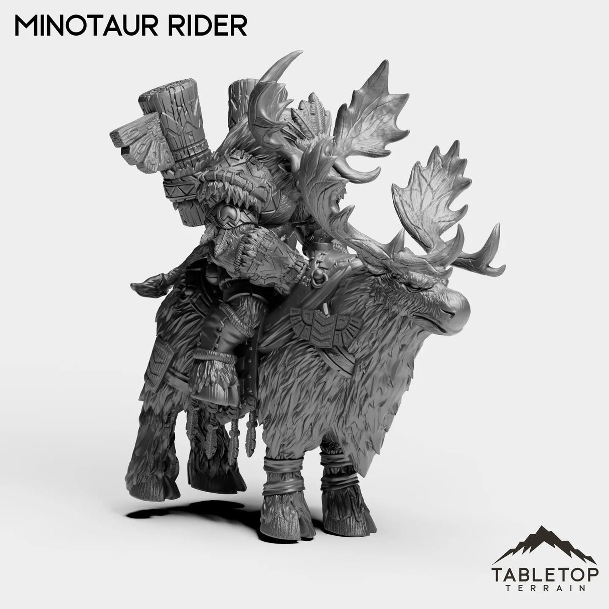Tabletop Terrain Miniature Mountain Minotaur Rider