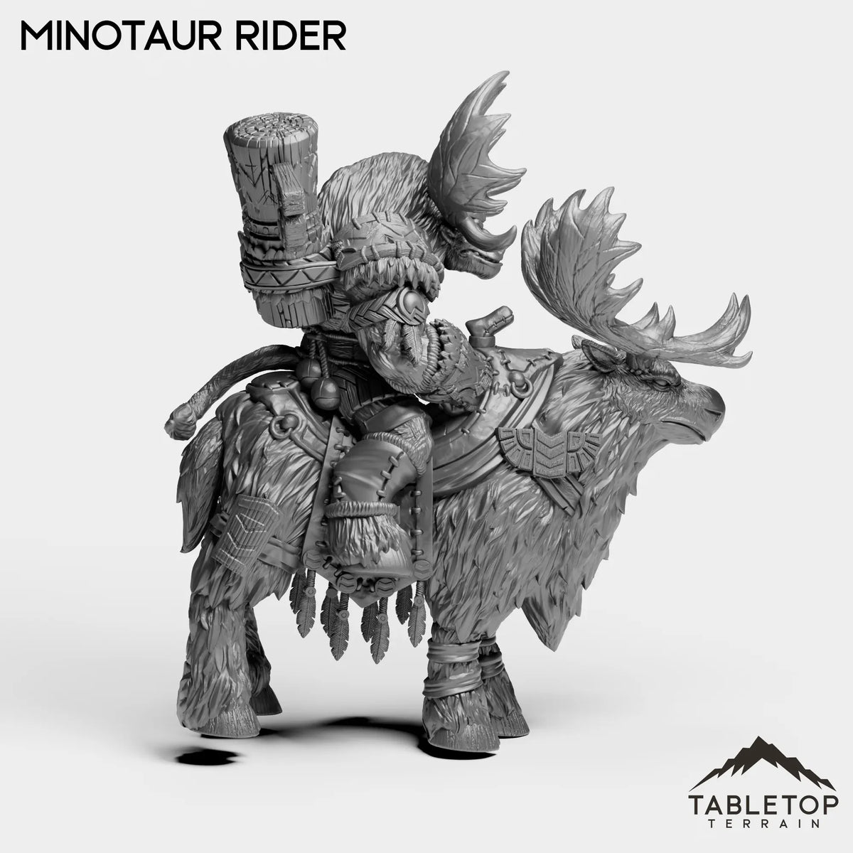Tabletop Terrain Miniature Mountain Minotaur Rider