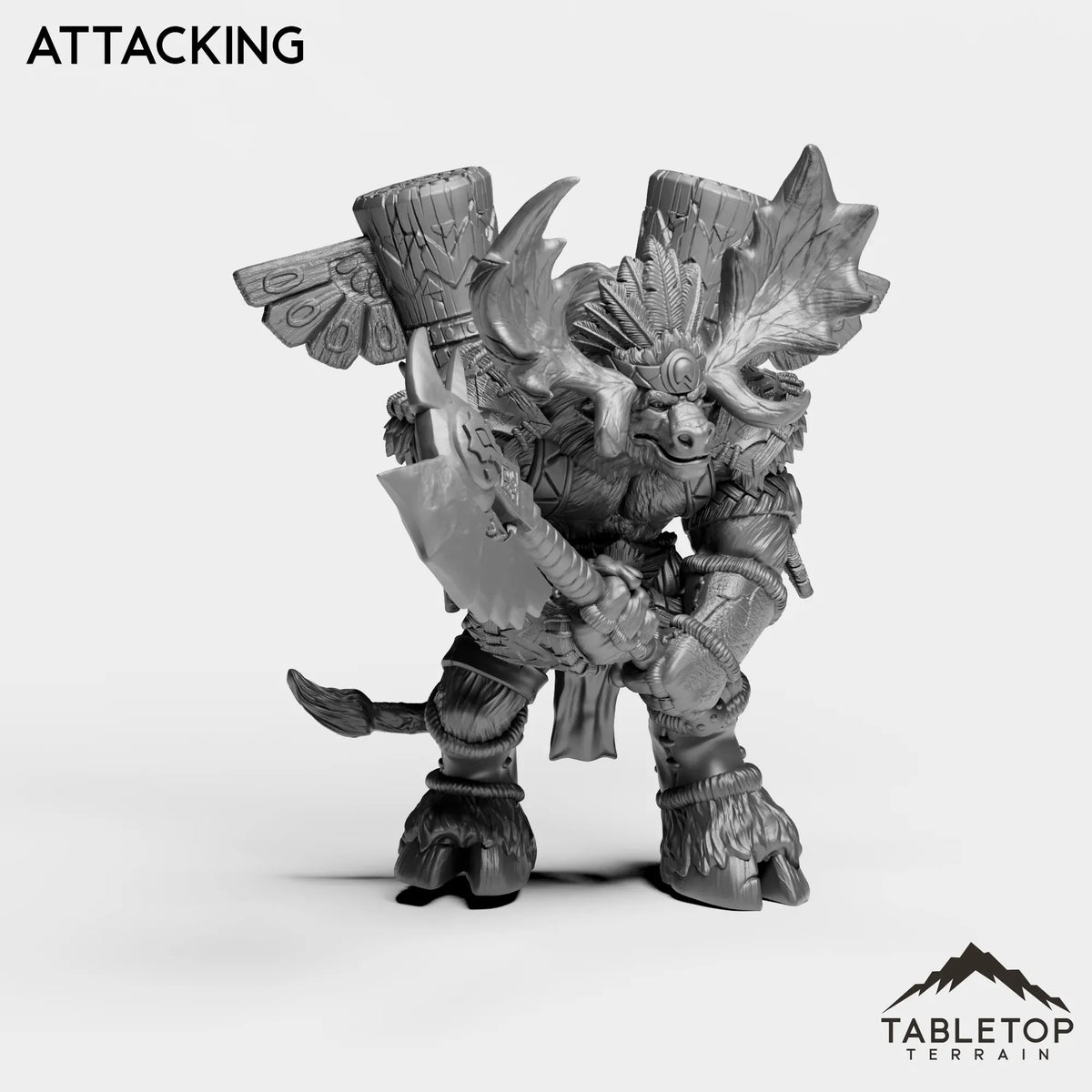 Tabletop Terrain Miniature Mountain Minotaur Warrior