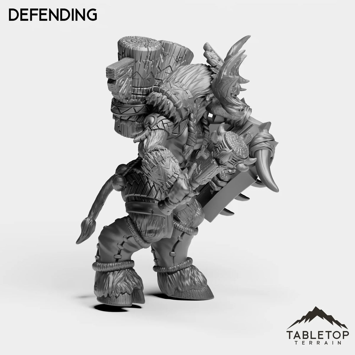Tabletop Terrain Miniature Mountain Minotaur Warrior Female