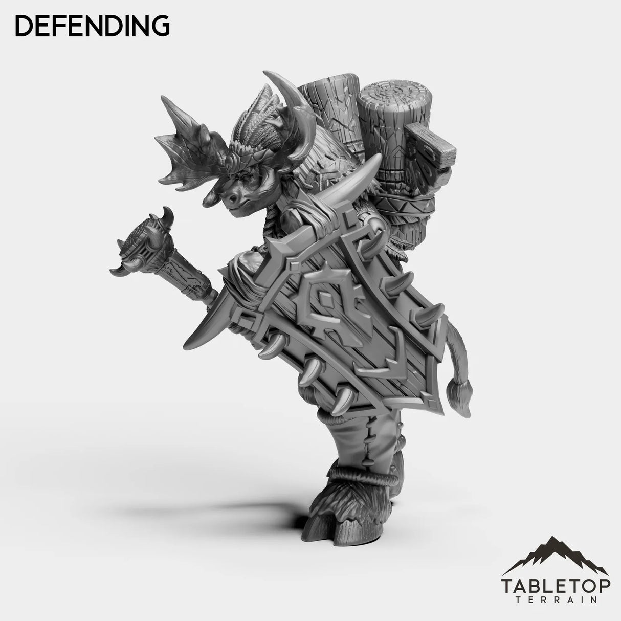 Tabletop Terrain Miniature Mountain Minotaur Warrior Female