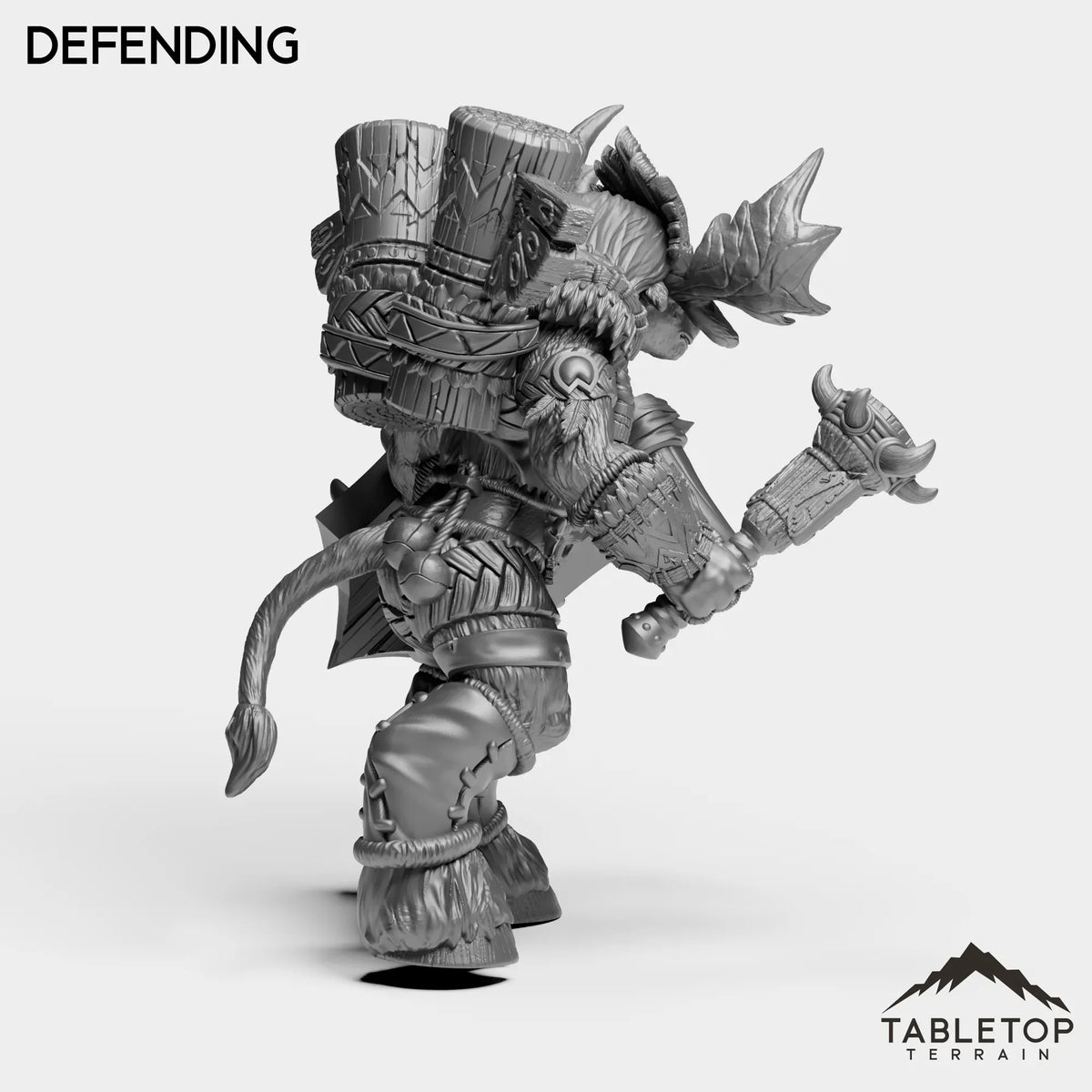 Tabletop Terrain Miniature Mountain Minotaur Warrior Female