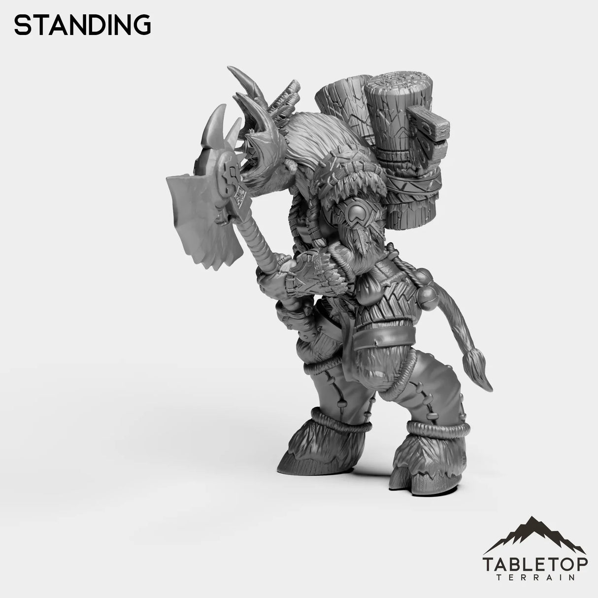 Tabletop Terrain Miniature Mountain Minotaur Warrior Female