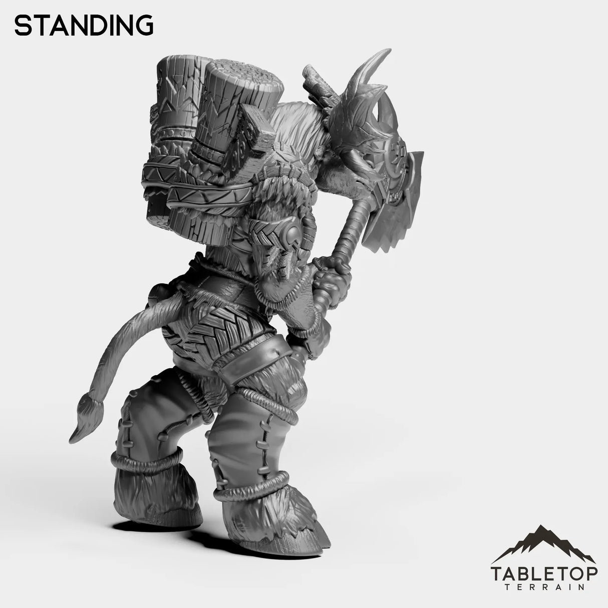 Tabletop Terrain Miniature Mountain Minotaur Warrior Female