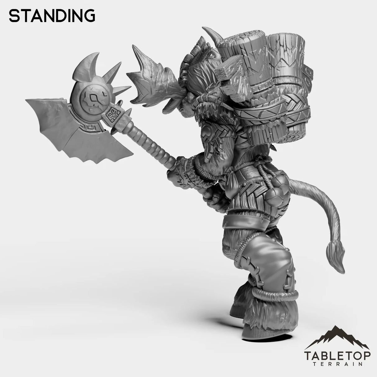 Tabletop Terrain Miniature Mountain Minotaur Warrior Female
