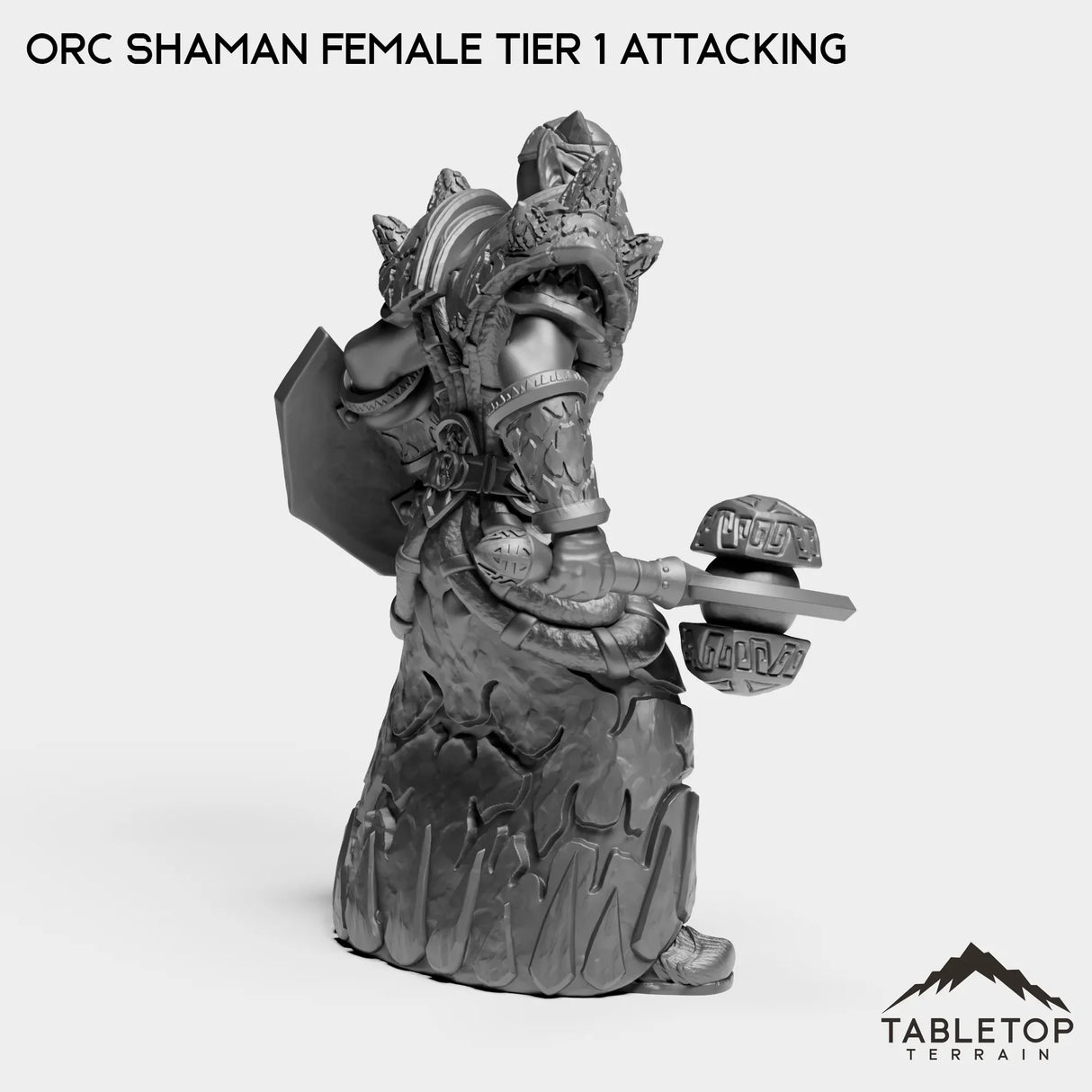 Tabletop Terrain Miniature Orc Shaman Female Tier 1