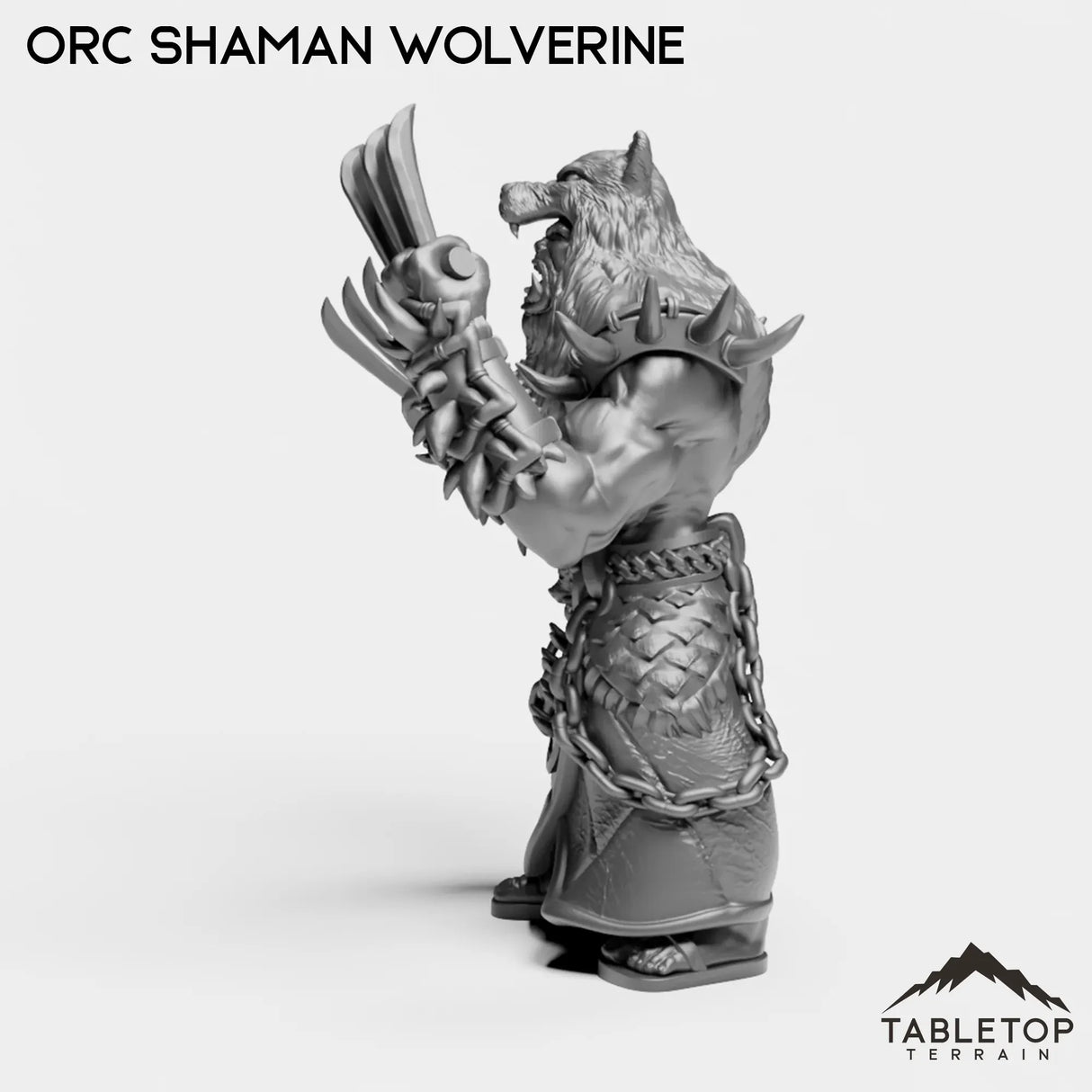 Tabletop Terrain Miniature Orc Shaman Wolverine
