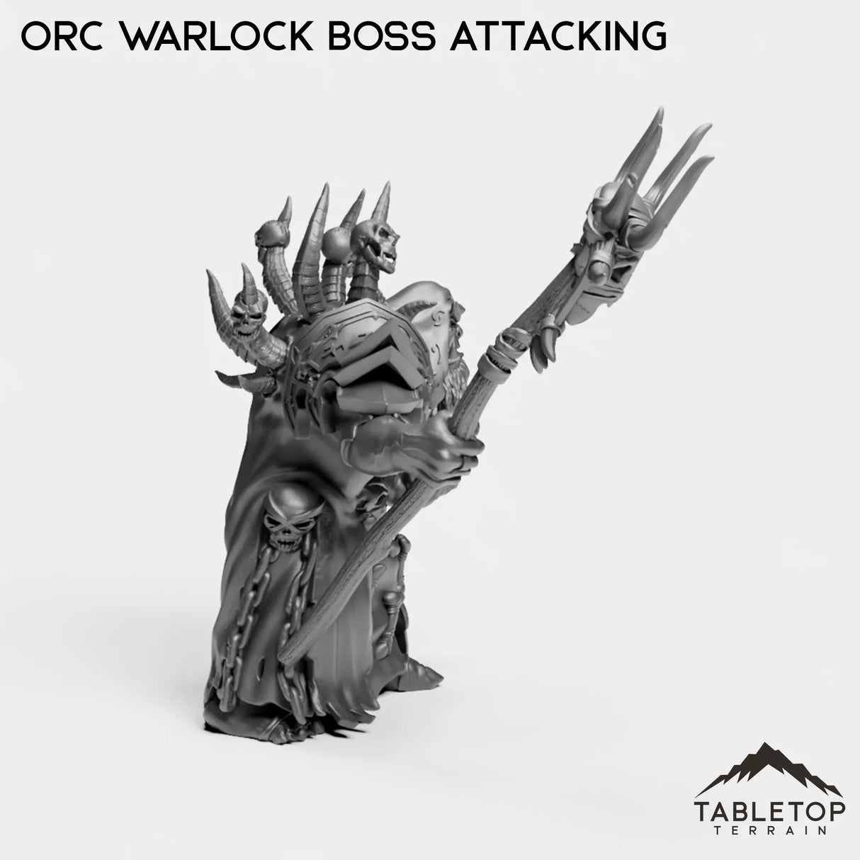 Tabletop Terrain Miniature Orc Warlock Boss